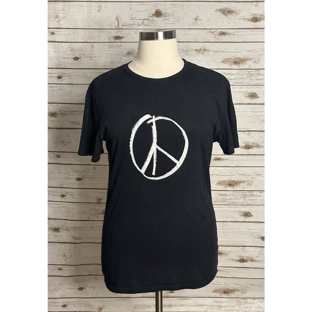 BDG Marine Specialties black/white peace sign cotton graphic t-shirt Size Large